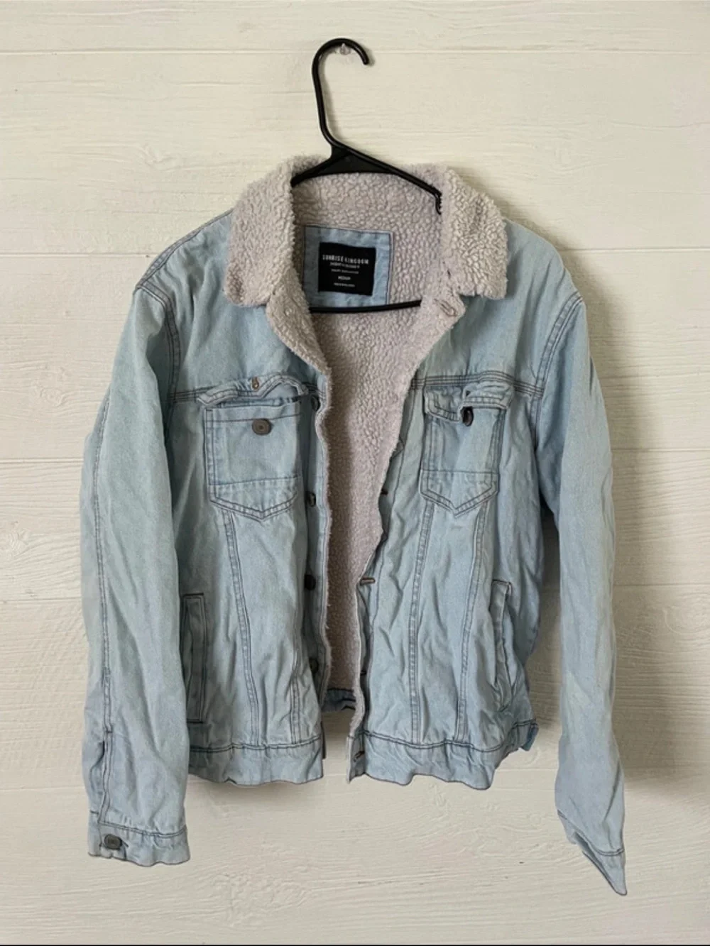Sherpa-Lined Light Blue Denim Jacket - Men